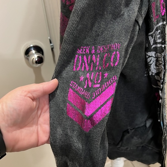 Affliction reversible zip up hoodie - Picture 6 of 10